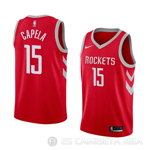 Camiseta Clint Capela #15 Houston Rockets Icon 2018 Rojo - Haga un click en la imagen para cerrar